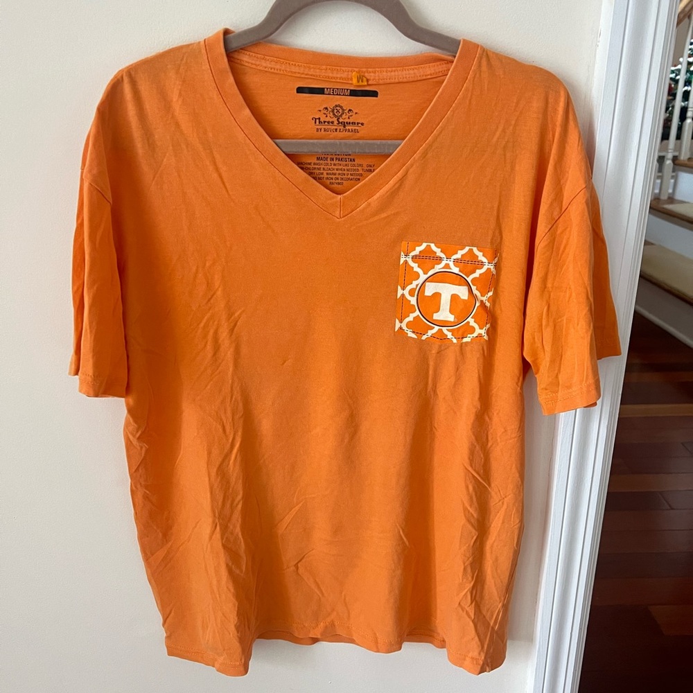 Women’s University of Tennessee Faux Pocket Tee with UT State Design on Back